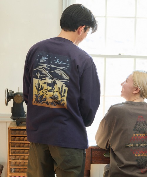 PENDLETON(ペンドルトン)の「PENDLETON/ペンドルトン バックプリント ロングスリーブ Tシャツ(Tシャツ/カットソー・メンズ・ライトグレー/ブルー/チャコールグレー・MEDIUM/LARGE)」の7枚目の写真