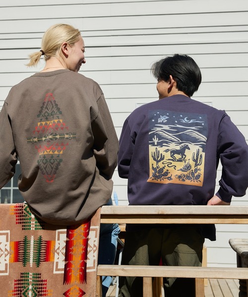 PENDLETON(ペンドルトン)の「PENDLETON/ペンドルトン バックプリント ロングスリーブ Tシャツ(Tシャツ/カットソー・メンズ・ライトグレー/ブルー/チャコールグレー・MEDIUM/LARGE)」の8枚目の写真