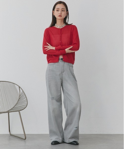 ad thie(アドティエ)の「ライトカラー ダメージデニムパンツ(デニムパンツ・レディース・ライトブルー/ライトグレー・LARGE/MEDIUM)」の9枚目の写真