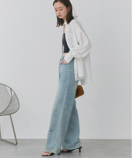 ad thie(アドティエ)の「ライトカラー ダメージデニムパンツ(デニムパンツ・レディース・ライトブルー/ライトグレー・LARGE/MEDIUM)」の19枚目の写真