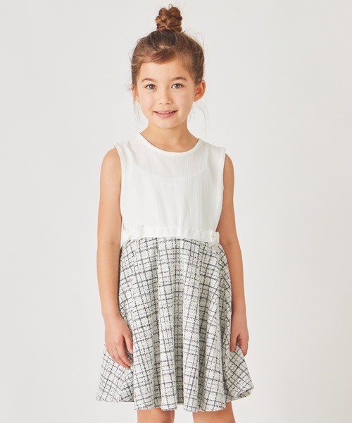 ever closet（エバークローゼット）の「フォーマル ツイードワンピース（ワンピース・キッズ・ブラック/オフホワイト・80ｃｍ/90cm/100cm/110cm/120cm/130cm）」の2枚目の写真