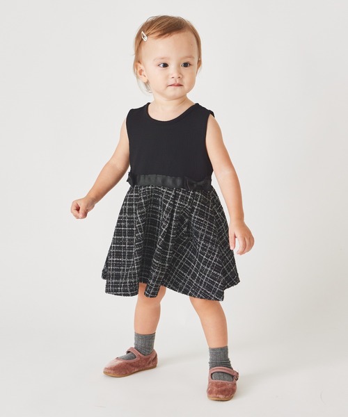 ever closet（エバークローゼット）の「フォーマル ツイードワンピース（ワンピース・キッズ・ブラック/オフホワイト・80ｃｍ/90cm/100cm/110cm/120cm/130cm）」の16枚目の写真