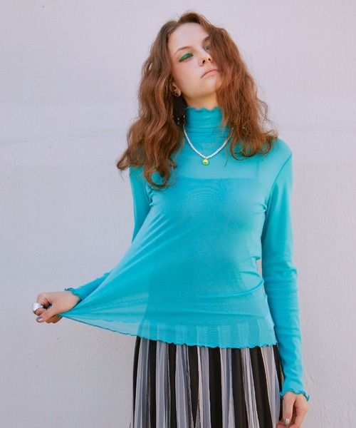 シアーハイネックトップス（Tシャツ/カットソー）｜manana suerte