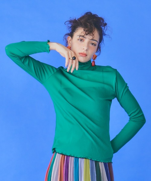 セール】シアーハイネックトップス（Tシャツ/カットソー）｜manana