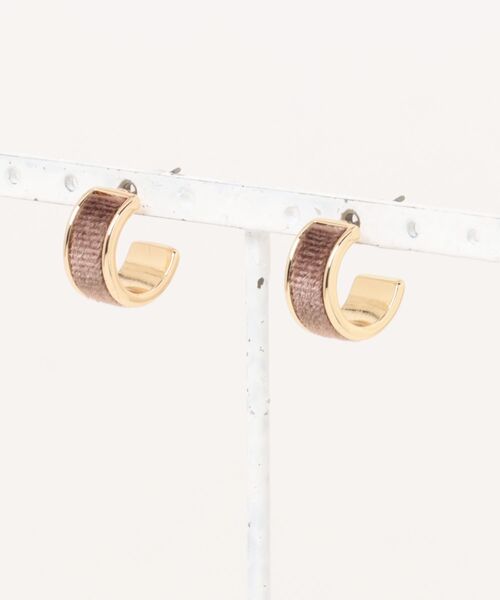 GOLDY(ゴールディ)の「【GOLDY】Semi-hoope pirece 1250909※(ピアス(両耳用)・レディース・ブラウン/レッド/ブルー/グリーン・FREE)」の1枚目の写真