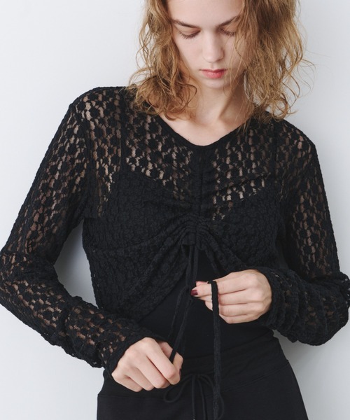 bita.(ビタ)の「シャーリングレーストップス(Tシャツ/カットソー・レディース・ブラウン/ブラック・FREE)」の20枚目の写真