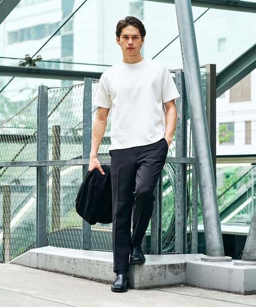 417 EDIFICE（フォーワンセブンエディフィス）の「WEB限定 ”接触冷感＆速乾＆アンチピリング” utility EVERYDAY Tシャツ（Tシャツ/カットソー・メンズ・ブルー/ホワイト/チャコールグレー/グレー/ブラック・SMALL/MEDIUM/LARGE/X-LARGE/XX-LARGE）」の6枚目の写真