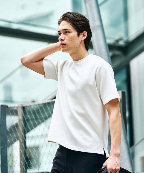 417 EDIFICE（フォーワンセブンエディフィス）の「WEB限定 ”接触冷感＆速乾＆アンチピリング” utility EVERYDAY Tシャツ（Tシャツ/カットソー・メンズ・ブルー/ホワイト/チャコールグレー/グレー/ブラック・SMALL/MEDIUM/LARGE/X-LARGE/XX-LARGE）」の10枚目の写真