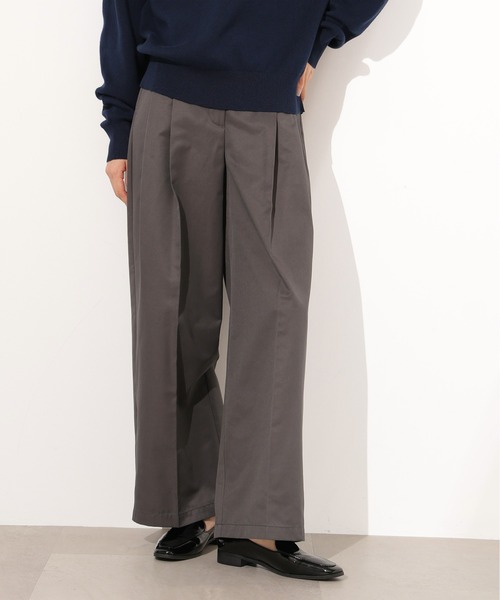 N.(N. Natural Beauty Basic)(エヌエヌナチュラルビューティーベーシック)の「ツータックツイルパンツ(その他パンツ・レディース・ベージュ/チャコールグレー・MEDIUM/SMALL)」の4枚目の写真