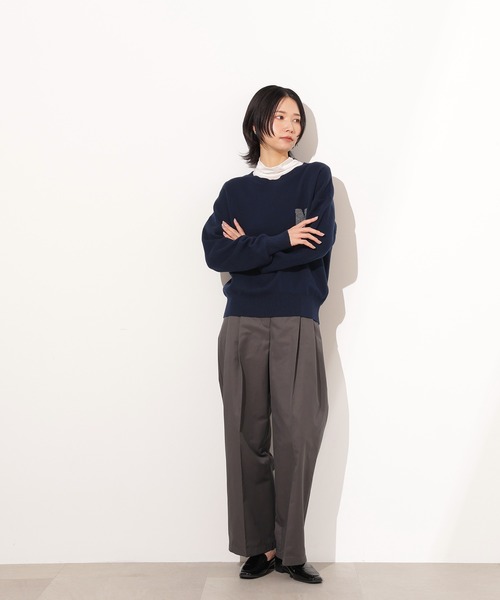 N.(N. Natural Beauty Basic)(エヌエヌナチュラルビューティーベーシック)の「ツータックツイルパンツ(その他パンツ・レディース・ベージュ/チャコールグレー・MEDIUM/SMALL)」の7枚目の写真