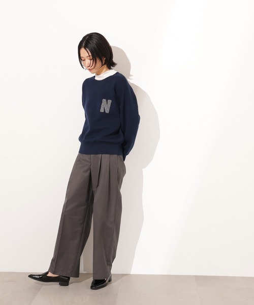 N.(N. Natural Beauty Basic)(エヌエヌナチュラルビューティーベーシック)の「ツータックツイルパンツ(その他パンツ・レディース・ベージュ/チャコールグレー・MEDIUM/SMALL)」の10枚目の写真