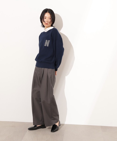 N.(N. Natural Beauty Basic)(エヌエヌナチュラルビューティーベーシック)の「ツータックツイルパンツ(その他パンツ・レディース・ベージュ/チャコールグレー・MEDIUM/SMALL)」の11枚目の写真