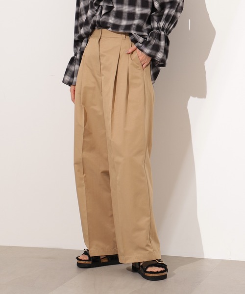 N.(N. Natural Beauty Basic)(エヌエヌナチュラルビューティーベーシック)の「ツータックツイルパンツ(その他パンツ・レディース・ベージュ/チャコールグレー・MEDIUM/SMALL)」の14枚目の写真