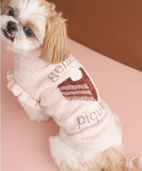 gelato pique（ジェラートピケ）の「【CAT&DOG】オータムケーキジャガードプルオーバー（ペットウェア・レディース・レッド/ピンク/クリーム・S/M/L）」の2枚目の写真