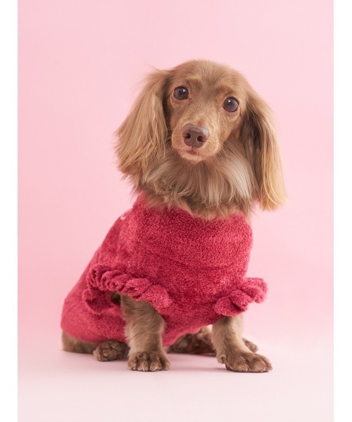 gelato pique（ジェラートピケ）の「【CAT&DOG】オータムケーキジャガードプルオーバー（ペットウェア・レディース・レッド/ピンク/クリーム・S/M/L）」の6枚目の写真