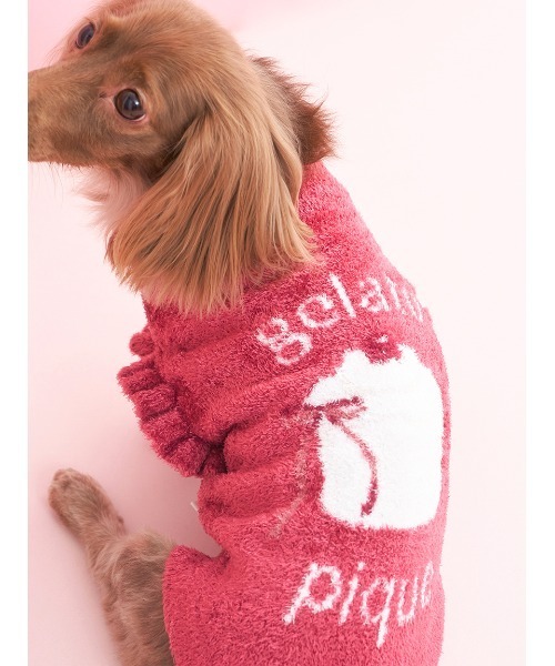 gelato pique（ジェラートピケ）の「【CAT&DOG】オータムケーキジャガードプルオーバー（ペットウェア・レディース・レッド/ピンク/クリーム・S/M/L）」の8枚目の写真