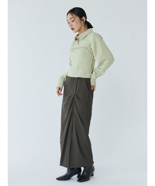 LAGUNAMOON（ラグナムーン）の「ツイードフリンジキャミソール（キャミソール・レディース・ブラック/ミント/ブラウン・FREE）」の7枚目の写真