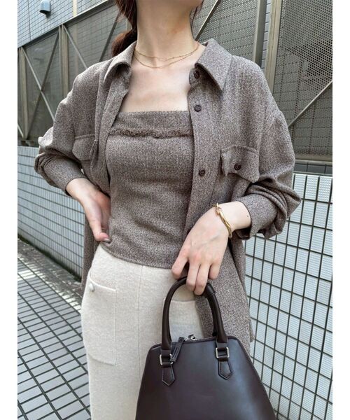 LAGUNAMOON（ラグナムーン）の「ツイードフリンジキャミソール（キャミソール・レディース・ブラック/ミント/ブラウン・FREE）」の13枚目の写真