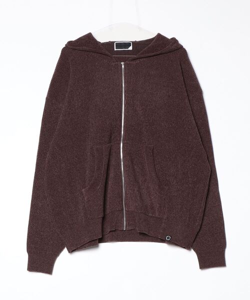 PHINGERIN（フィンガリン）の「PHINGERIN CORDY KNIT ZIP HOODIE (PD-252-KN-081)（パーカー・メンズ・ブラウン・LARGE/X-LARGE）」の4枚目の写真