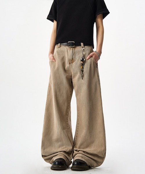 Ressaca(レサーカ)の「ウォッシュ加工ワイドデニムパンツ(デニムパンツ・メンズ・ブルー/ブラウン・XL/L/M)」の10枚目の写真