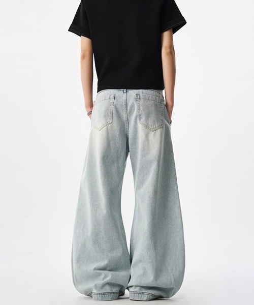 Ressaca(レサーカ)の「ウォッシュ加工ワイドデニムパンツ(デニムパンツ・メンズ・ブルー/ブラウン・XL/L/M)」の9枚目の写真