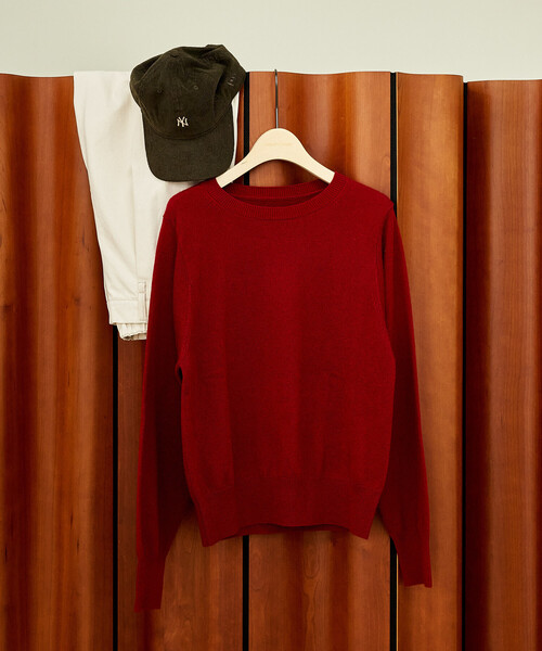 セール】マシーンウォッシャブル ウールブレンド クルーネックニット