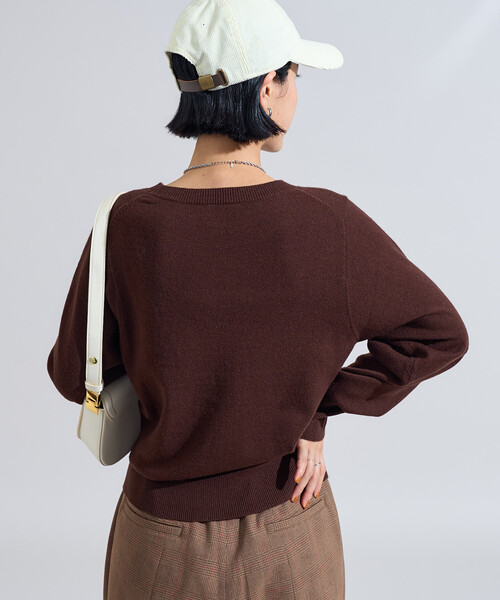 セール】マシーンウォッシャブル ウールブレンド クルーネックニット