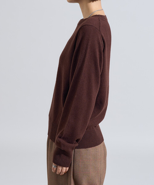 malo 焦茶色クルーネックニット 90's malo v-neck cotton knit