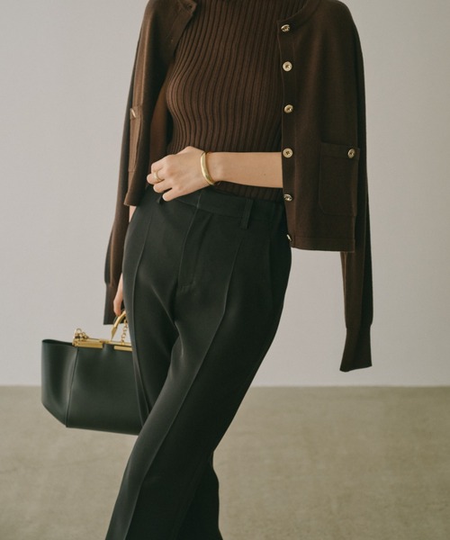 anuans（アニュアンス）の「ハードツイルテーパードパンツ（その他パンツ・レディース・ブラック/ホワイト系その他/ベージュ・X-SMALL/SMALL/MEDIUM）」の5枚目の写真