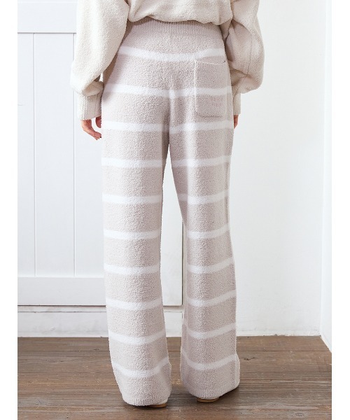 モチーフジャガードボーダーロングパンツ（ルームウェア/パジャマ