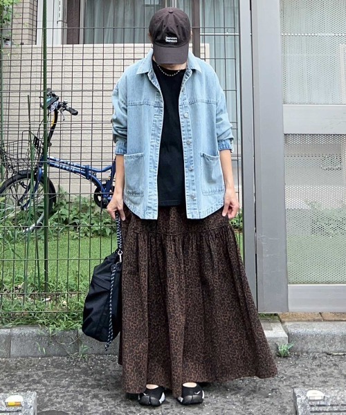 CORNERS by KR（コーナーズバイケーアール）の「【CORNERS by KR】レオパードティアードスカート（スカート・レディース・ブラウン・FREE）」の2枚目の写真