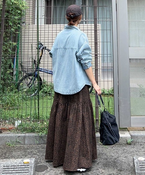 CORNERS by KR（コーナーズバイケーアール）の「【CORNERS by KR】レオパードティアードスカート（スカート・レディース・ブラウン・FREE）」の3枚目の写真