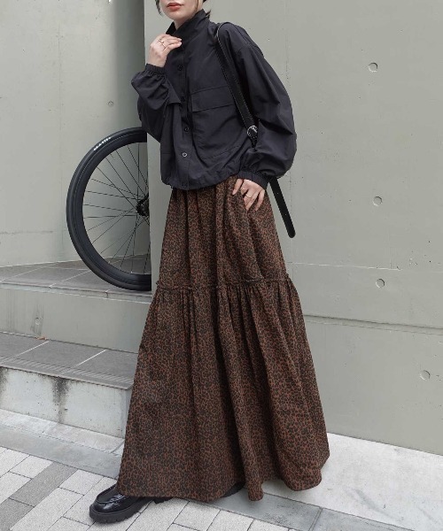 CORNERS by KR（コーナーズバイケーアール）の「【CORNERS by KR】レオパードティアードスカート（スカート・レディース・ブラウン・FREE）」の10枚目の写真
