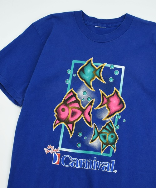 VINTAGE（ヴィンテージ）の「【USED】90’s “carnival” アニマル Tシャツ（Tシャツ/カットソー・メンズ・ブルー・LARGE）」の2枚目の写真
