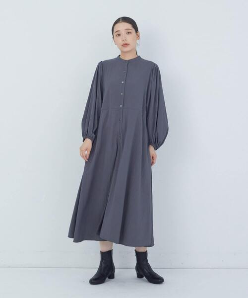 ADIEU TRISTESSE（アデュートリステス）の「レーヨンナイロンワンピース（ワンピース・レディース・チャコールグレー/パープル・38）」の2枚目の写真