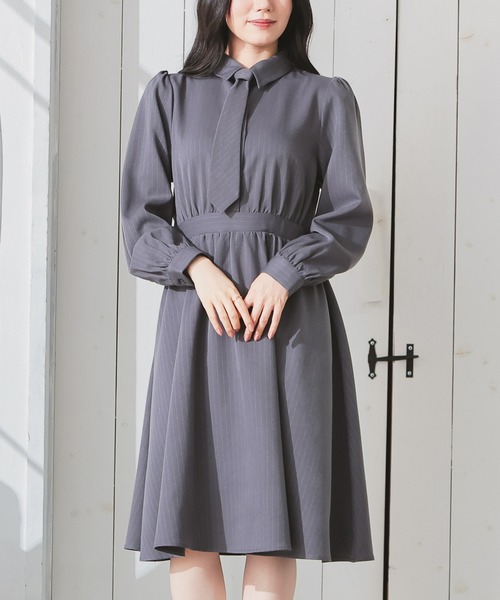 ネクタイ付ワンピース（ワンピース）｜Honeys（ハニーズ）の