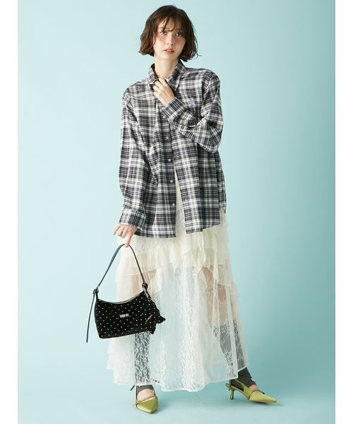 ハグオーワー　 ヌキテパコラボチェックブラウス　Lily LILY BROWN（リリーブラウン）の「【LILY BROWN ×ANNA SUI】オーバー