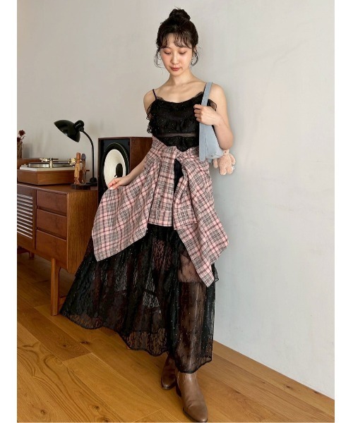 ハグオーワー　 ヌキテパコラボチェックブラウス　Lily LILY BROWN（リリーブラウン）の「【LILY BROWN ×ANNA SUI】オーバー