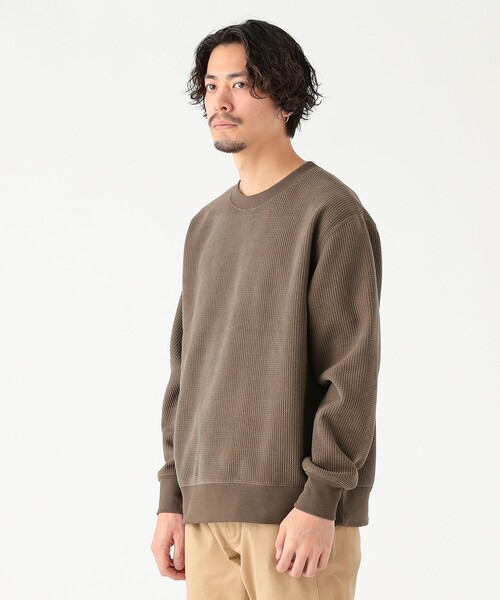 B:MING by BEAMS（ビーミングバイビームス）の「ワッフル フリース クルーネック スウェット（スウェット・メンズ・オリーブ/チャコールグレー・XL/L/M/S）」の6枚目の写真