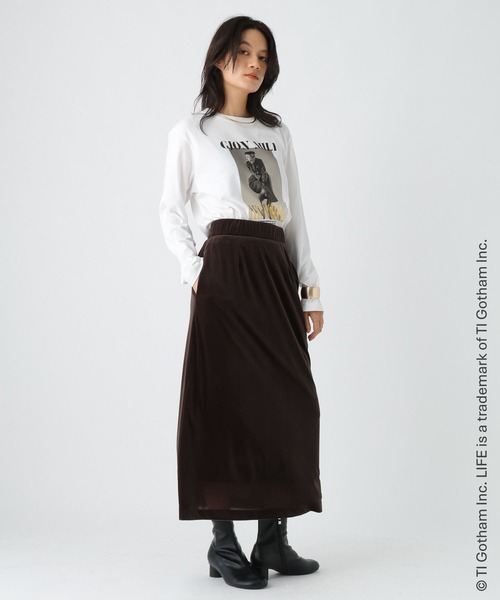 Elura(エルーラ)の「LIFE PCプリントロンTEE/498587(Tシャツ/カットソー・レディース・ホワイト/ブラック/ホワイト系その他6・FREE)」の4枚目の写真