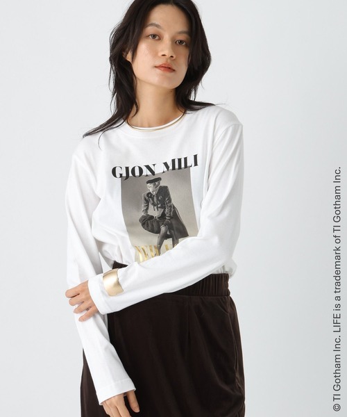 Elura(エルーラ)の「LIFE PCプリントロンTEE/498587(Tシャツ/カットソー・レディース・ホワイト/ブラック/ホワイト系その他6・FREE)」の5枚目の写真