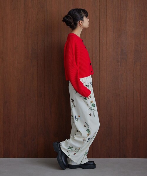 ＜EMMEL REFINES＞EM フラワープリント イージーパンツ EMMEL REFINES＞EM フラワープリント イージーパンツ 2 （BLACK