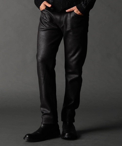 NICOLE CLUB FOR MEN(ニコルクラブフォーメン)の「レザーライクムラプリントカットソーパンツ(その他パンツ・メンズ・ブラック/シルバーグレー/ブルー系その他・SMALL/MEDIUM/LARGE/X-LARGE)」の2枚目の写真