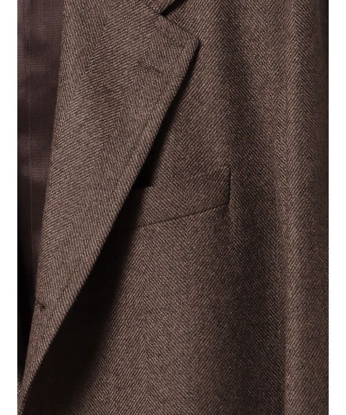 GOOVI シングルチェスターコート ウールカシミヤ ソフトツイード