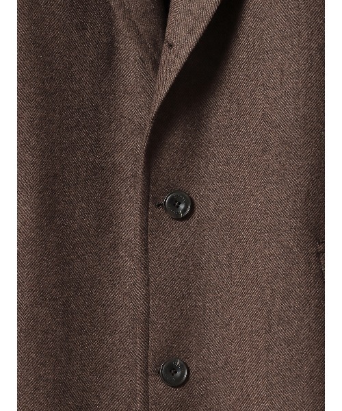 GOOVI シングルチェスターコート ウールカシミヤ ソフトツイード