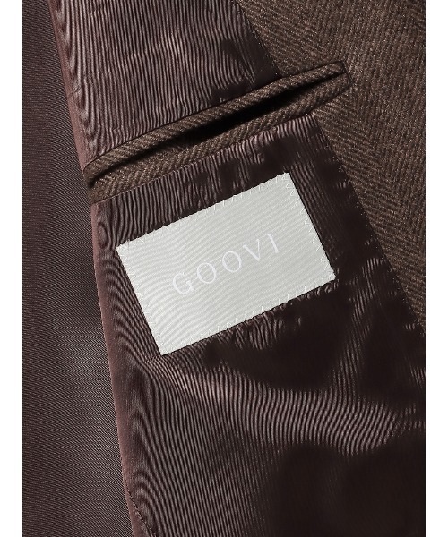 GOOVI シングルチェスターコート ウールカシミヤ ソフトツイード