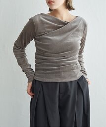 notch.（ノッチ）の「シアーベロアドレープトップス（Tシャツ/カットソー）」
