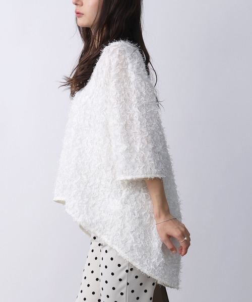 PICCIN（ピッチン）の「フェザープルオーバー（Tシャツ/カットソー・レディース・オフホワイト/ブラック・M）」の4枚目の写真