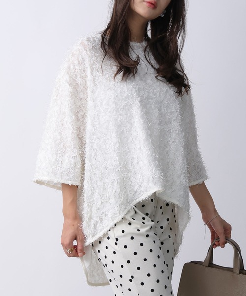 PICCIN（ピッチン）の「フェザープルオーバー（Tシャツ/カットソー・レディース・オフホワイト/ブラック・M）」の6枚目の写真