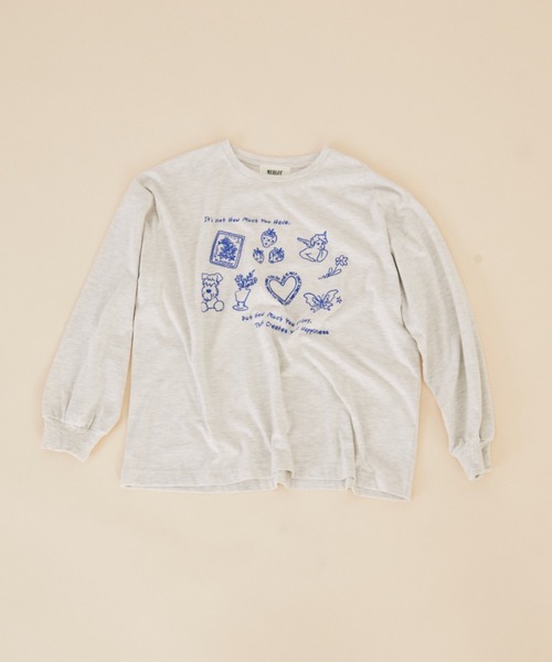MERLOT（メルロー）の「レタリング刺繍ロンT（Tシャツ/カットソー・レディース・ホワイト/ライトグレー・FREE）」の16枚目の写真